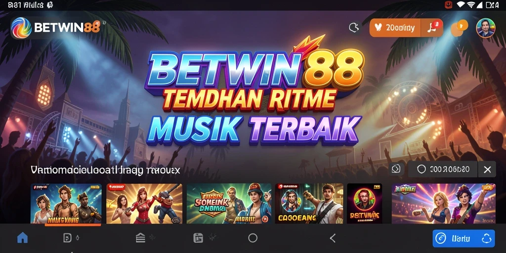 Screenshot BETWIN88 menampilkan pengguna yang menikmati pengalaman musik interaktif.