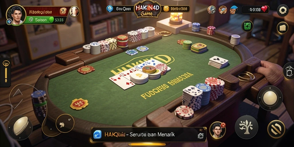 Screenshot gameplay QiuQiu HAKIN4D menunjukkan kartu yang dimainkan.