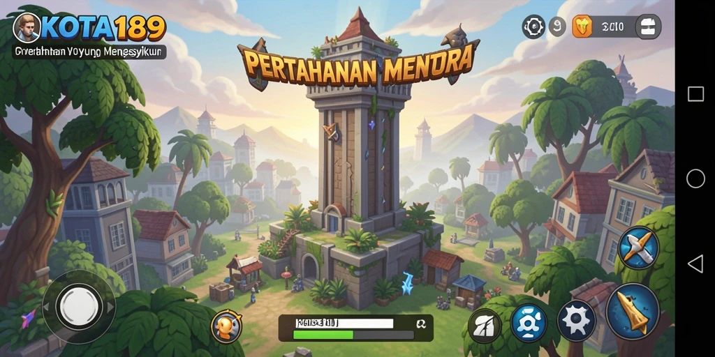 Tampilan gameplay KOTA189 yang seru dan menegangkan dalam pertahanan menara.