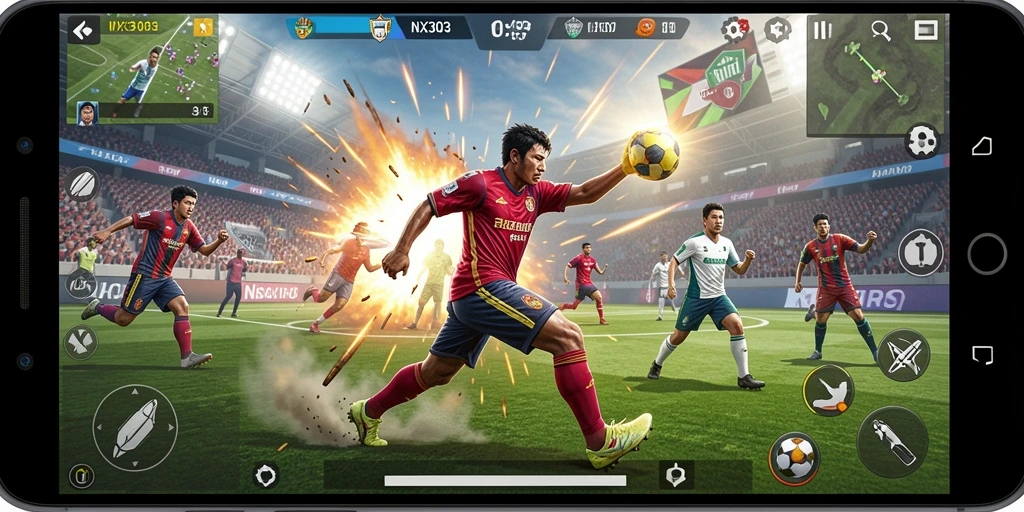 Screenshot gameplay <strong>NX303</strong> yang menunjukkan aksi seru olahraga.