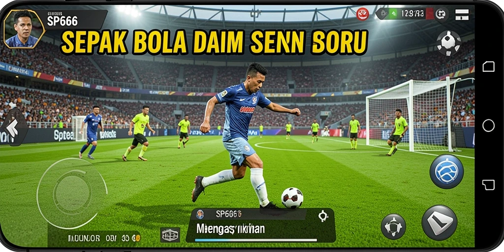 Tampilan gameplay <strong>SP666</strong> yang menampilkan aksi sepak bola yang mendebarkan.